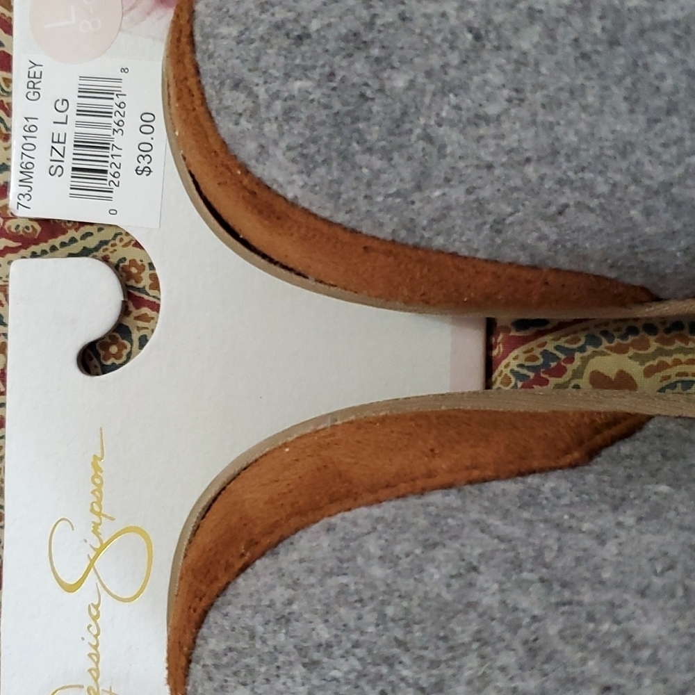 🍒 JESSICA SIMPSON GRAY SLIPPERS - Picture 2 of 12